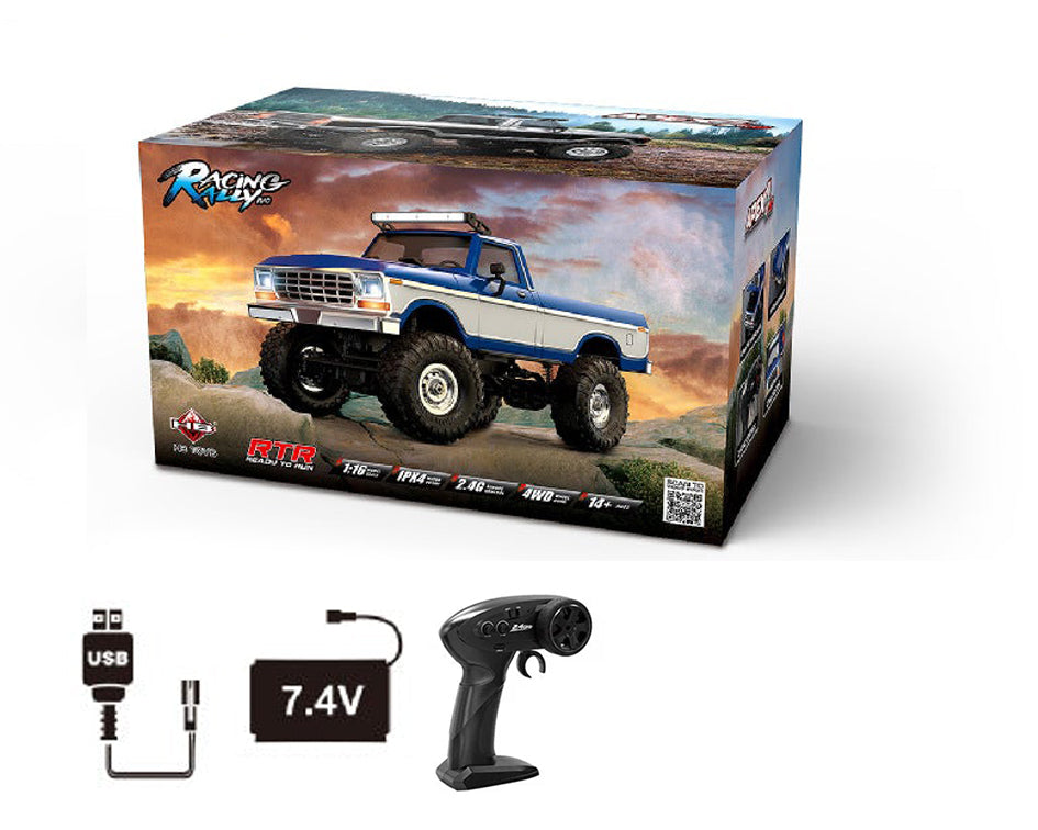HB Toys 1/16 4WD F-150 Truck RTR w/ LED Light Bar Portal Axle Blue HB-R1610