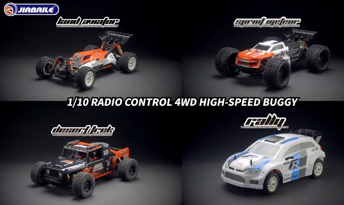 Load video: Jiabaile 1/10 off road family- with 4 body options base on a share car platrom