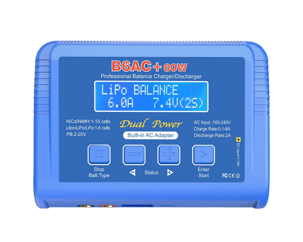 B6AC+ 80W AC/DC Balance Charger for RC Car Planes and Drone