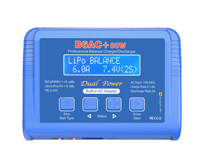 B6AC+ 80W AC/DC Balance Charger for RC Car Planes and Drone