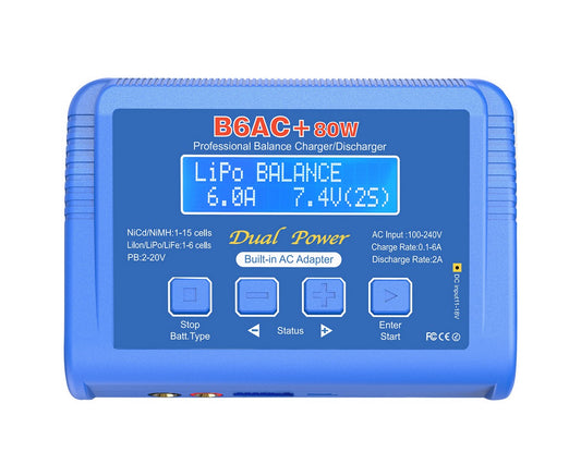 B6AC+ 80W AC/DC Balance Charger for RC Car Planes and Drone