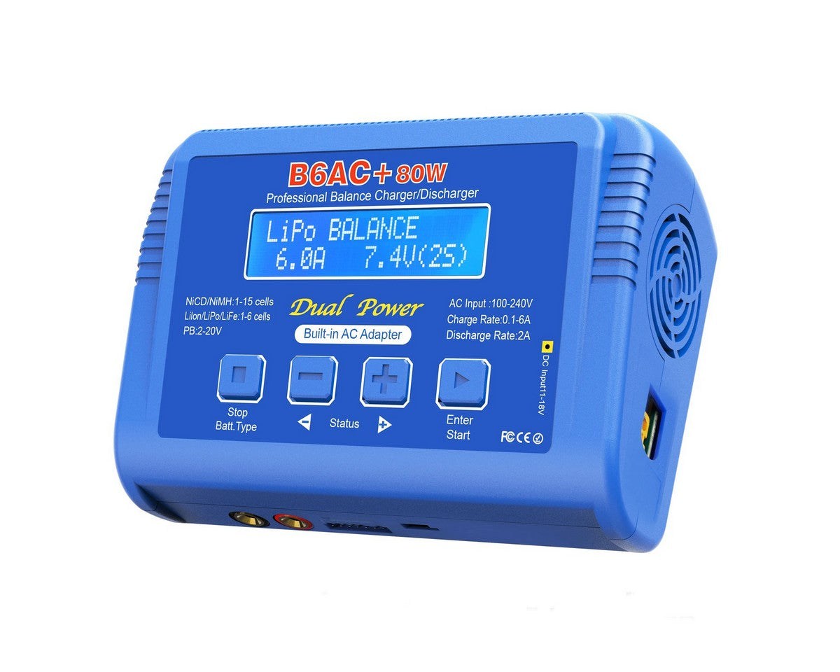 B6AC+ 80W AC/DC Balance Charger for RC Car Planes and Drone