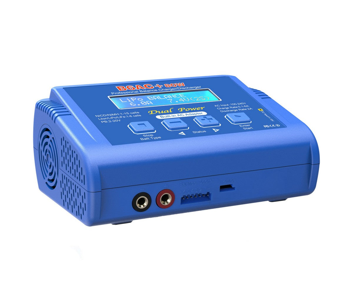 B6AC+ 80W AC/DC Balance Charger for RC Car Planes and Drone