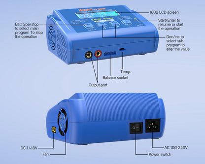 B6AC+ 80W AC/DC Balance Charger for RC Car Planes and Drone