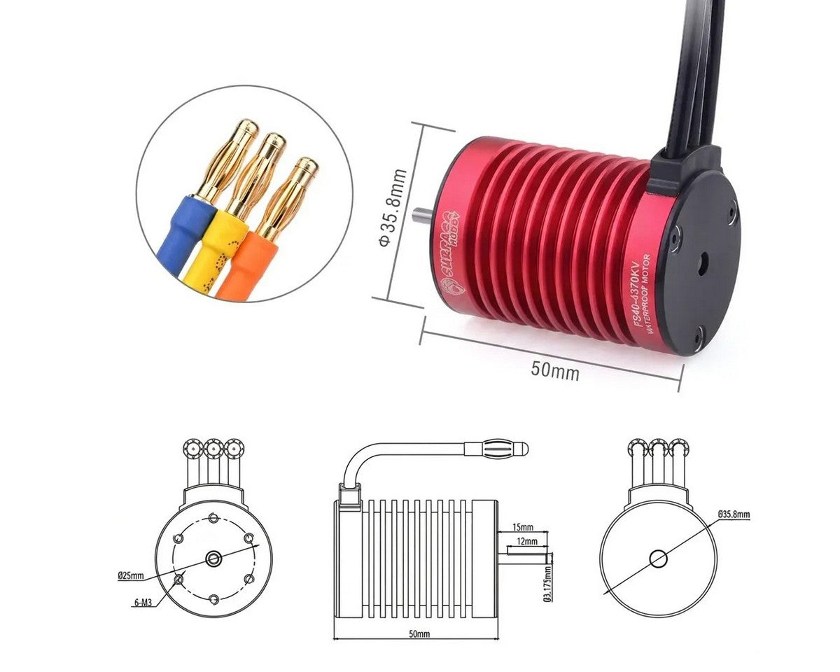 Surpass F540 4370KV Motor 45A ESC Power Combo for 1/10 1/12 RC