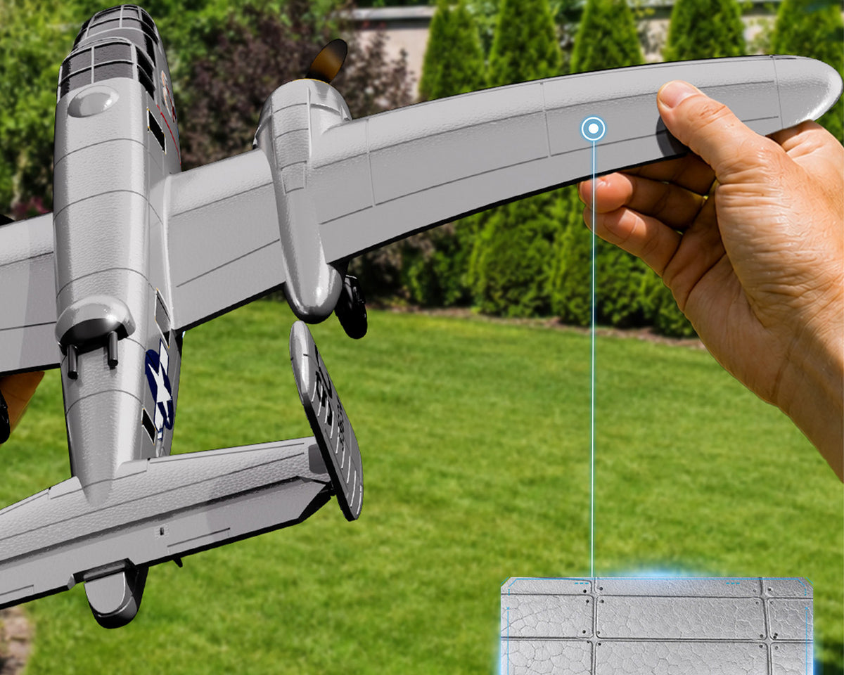 VolantexRC B-25 Mitchell 400mm 3CH EPP RC Plane RTF w/ Gyro Silver